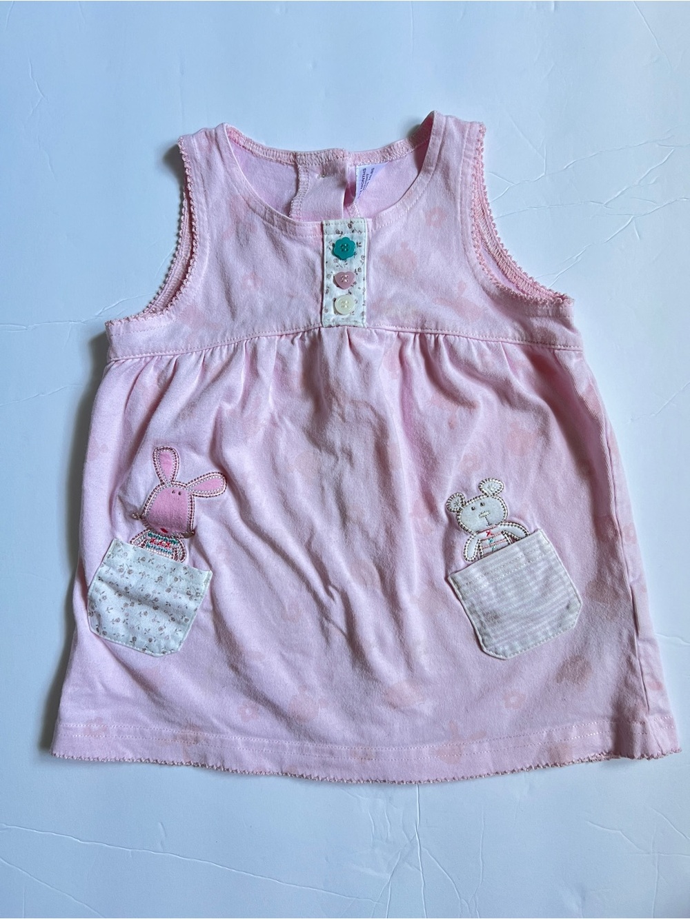 Pink Baby Onesie with Bunnies - 9-12 Months